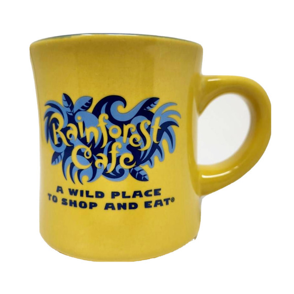 Rainforest Cafe Coffee Mug Unisex Adults Yellow A Wild Place To Shop & Eat 1999 - Picture 1 of 6